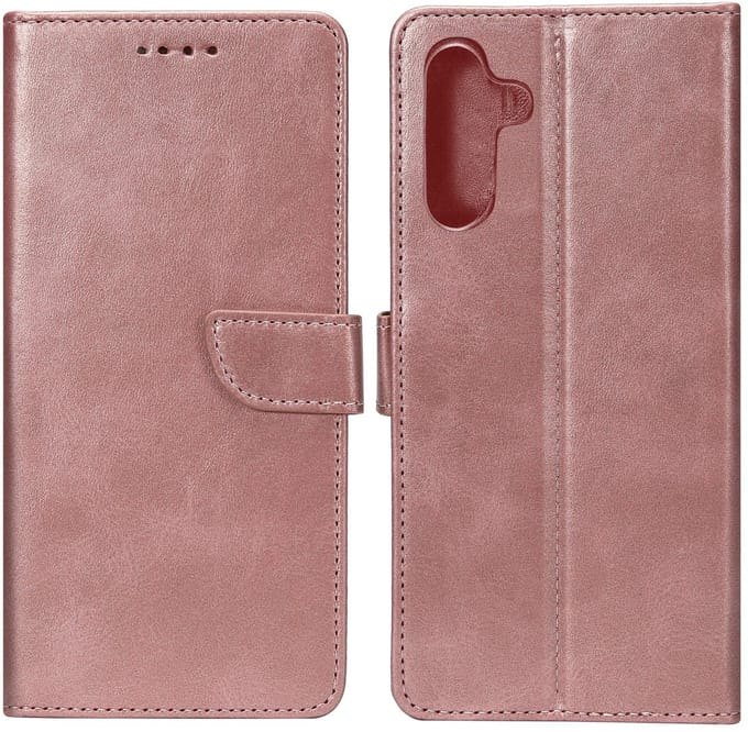 Rixus Bookcase For Samsung Galaxy S25 FE Pink