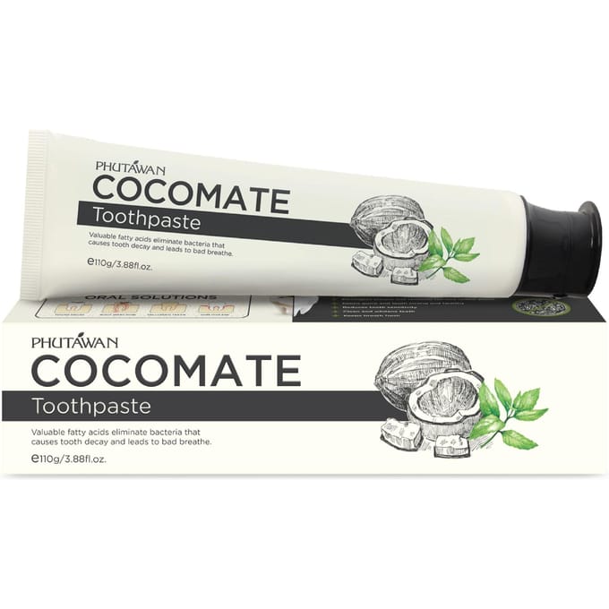 Phutawan Cocomate Natuurlijke Premium Tandpasta, 110 g. 110 g. white