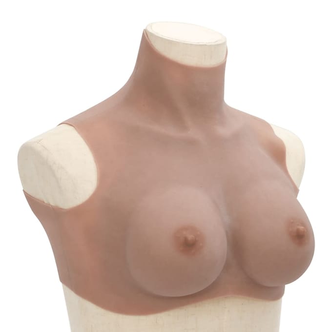 vidaXL Borstprothese D-cup silicone tan