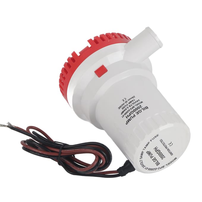 Pompe de cale silencieuse pour bateau, submersible, micro-vidange, pour étang, piscine, 2 000 GPH, 24 V