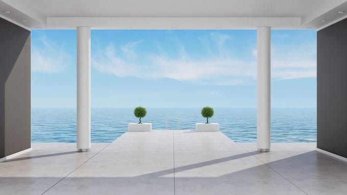 Poster | Blauw , Grijs | 104 x 70,5 cm