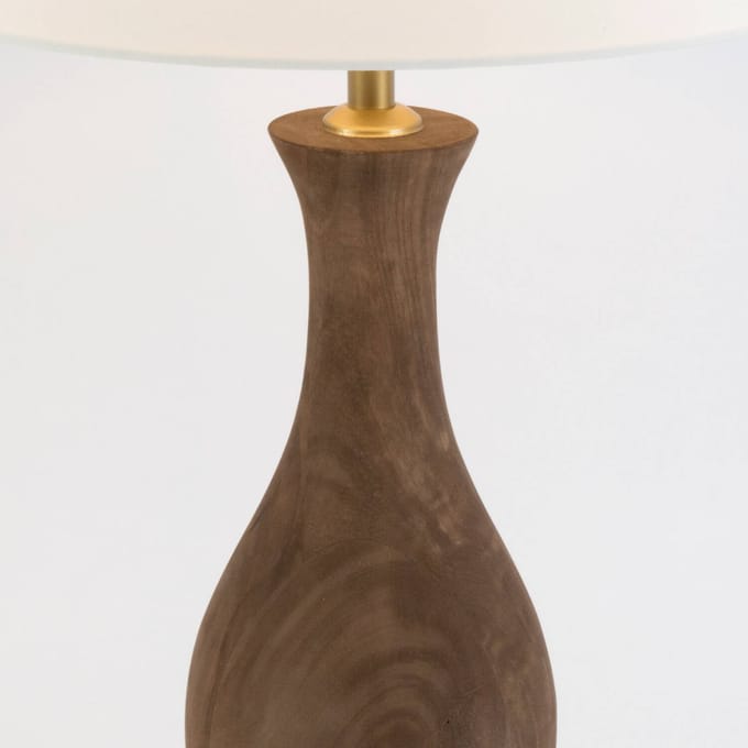Holländer Tafellamp ANTELAO, naturel/ecru, hoogte 45 cm, mangohout, E27