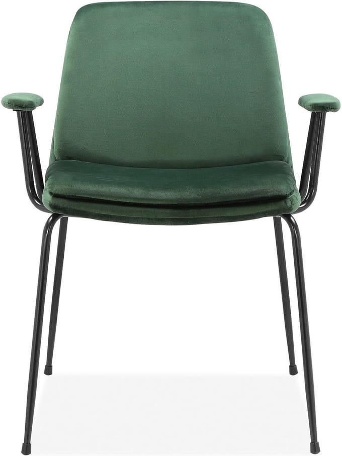 Heine-Fauteuil in Groen Velours / Zwart, 2 Pak