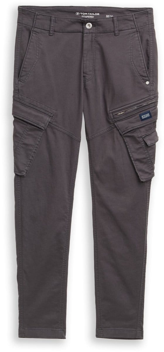 Tom Tailor - Tapered cargobroek met stretch - Maat 36/34 - Tarmac Grey