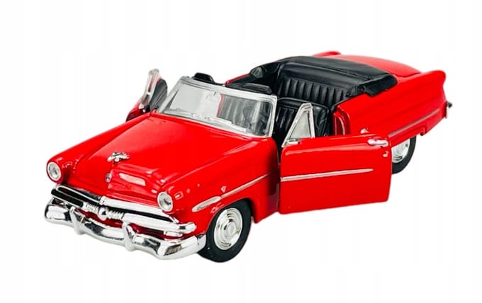Welly 1953 Ford Crestline Sunliner Metaal Rood 1:34 Modelauto