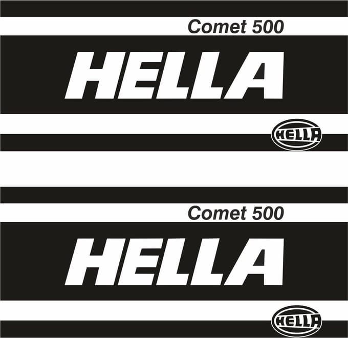 Hella stickerset voor BMW E23, E24 - 6 serie type 1 en 2, E28, E30 mistlamp sticker