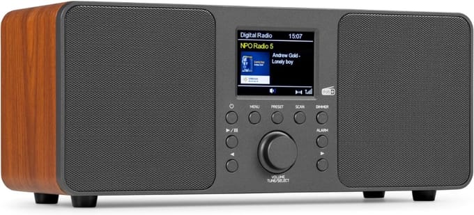 QIN® CD Speler - CD Speler Bluetooth - FM radio - Donkergrijs - 14cm x 31cm x 14cm
