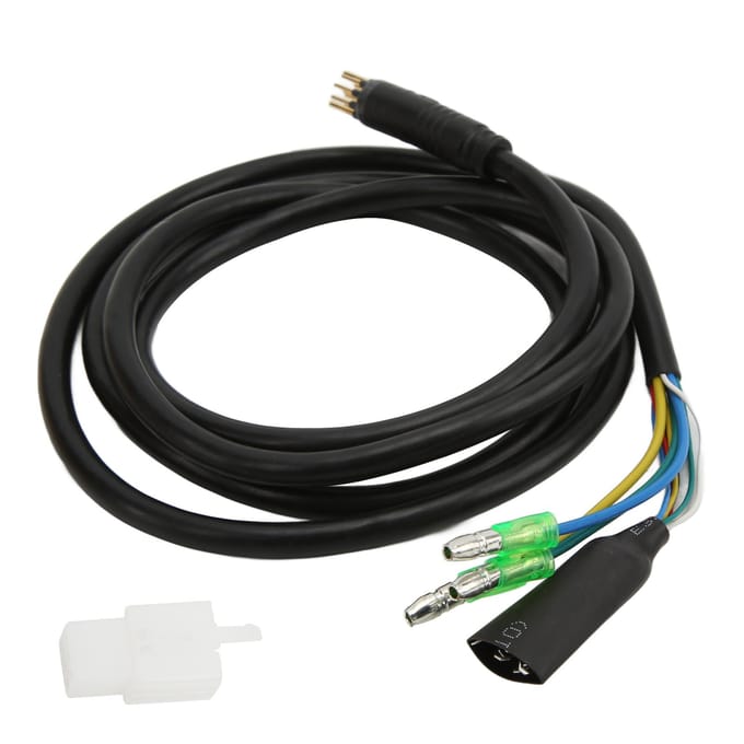 Câble d'extension de conversion de moteur 9 broches 130 cm Vélo électrique Câble d'extension avec connecteur mâle étanche black