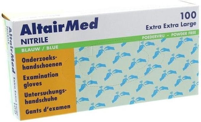 Eurogloves solid-nitrile 300mm poedervrij blauw - Small 100 stuks