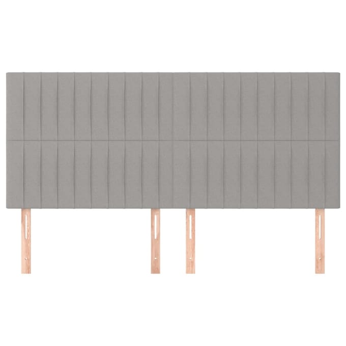 vidaXL - Hoofdbord - lichtgrijs - 200x5x118/128 - cm - stof