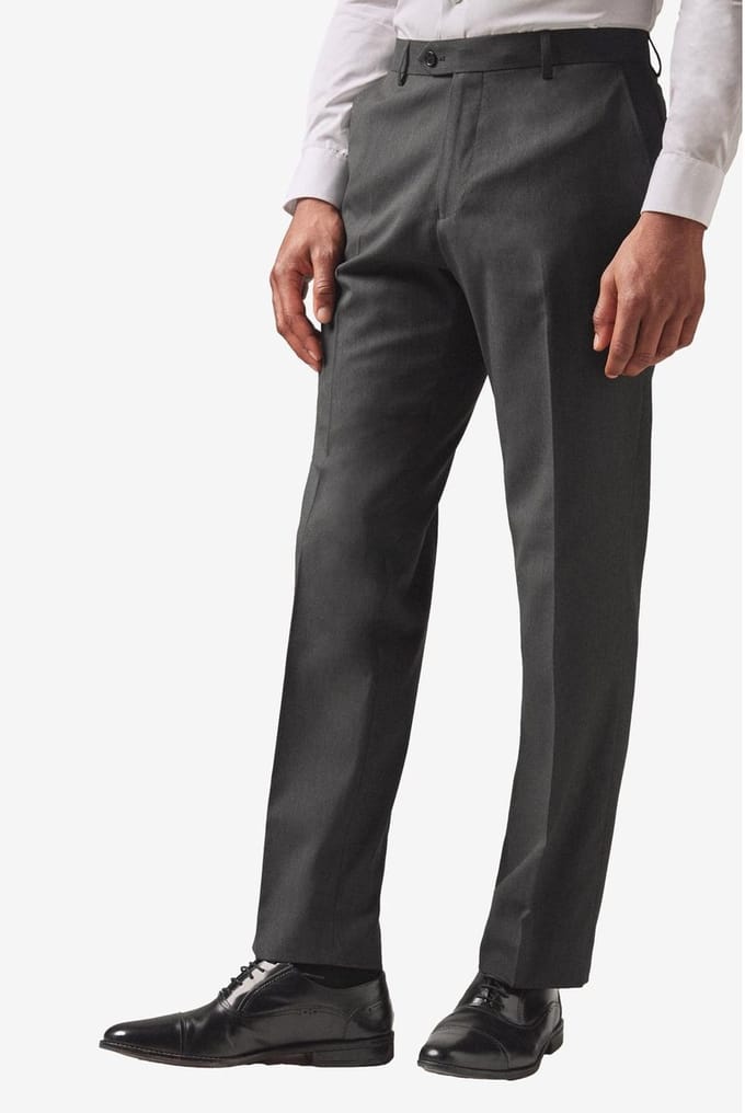 Next - Heren - Normale Pasvorm - Chique stretchy broek - Grijs