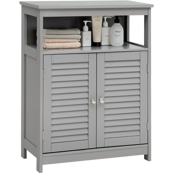 Coast Badkamerkast - Dubbele Deur - Open Plank - 60 x 30,5 x 80 cm - Grijs