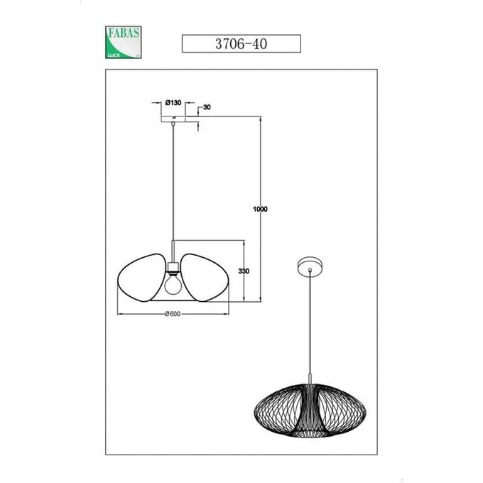 Fabas Luce Hanglamp Fassa, afwerking goudmat, Ø 60 cm, metaal
