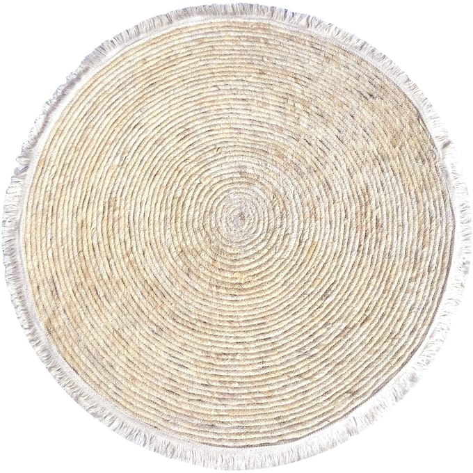 Lavandoux - Vloerkleed - Rond - Zeegras - Naturel - Ø 80cm