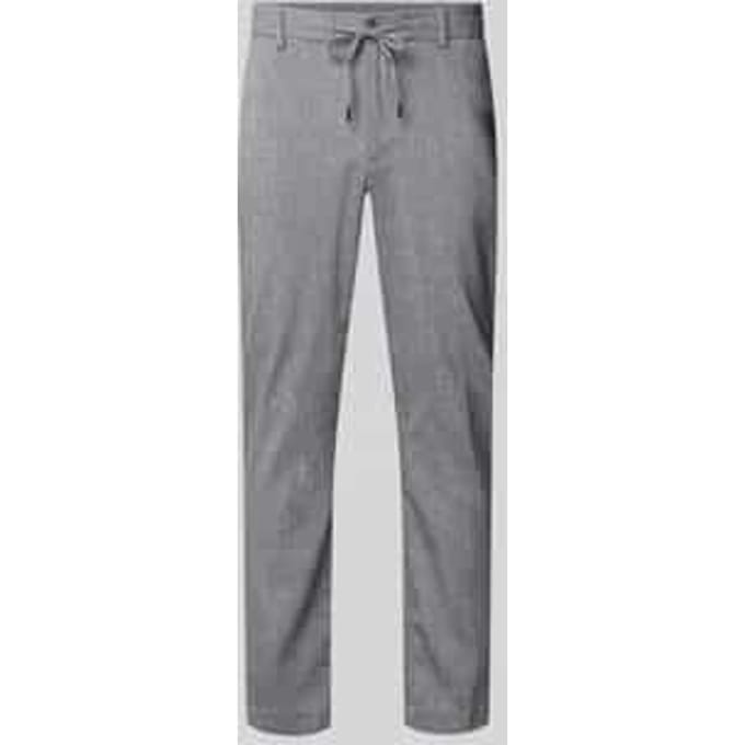 Modern fit straight leg broek van linnenmix model 'KANE1'