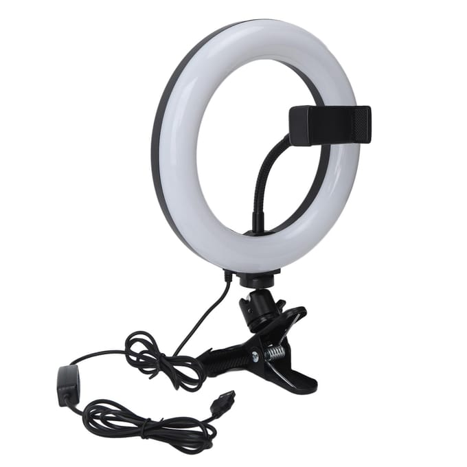 Selfie Ring Light ABS Verstelbare Kleur en Helderheid Clip On LED Invullicht voor Live Steaming Make