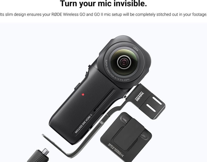 Insta360 - 1 inch 360 - Invisible Mic Bracket