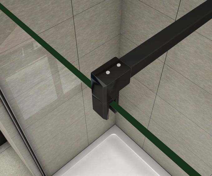 Stabilisatiestang Tulip - 90cm - Glasdikte 6-10mm - Mat Zwart