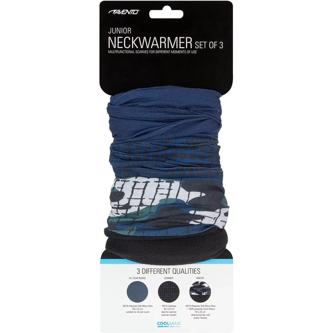 Avento Colsjaal Set Junior - Active - 3 St - Donkerblauw/Groen/Zwart/Wit