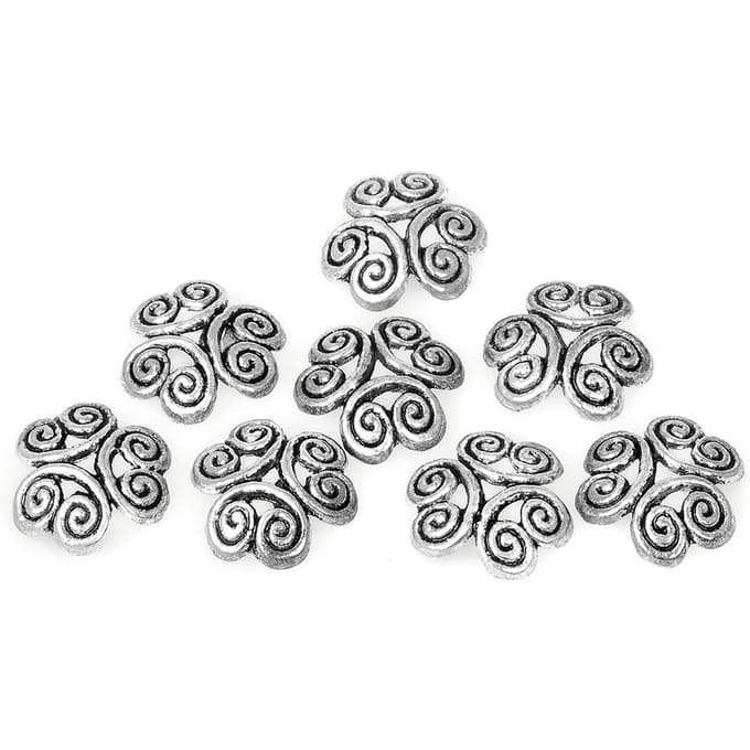 Ornament-Kralen caps "Ornament", 8 stuks