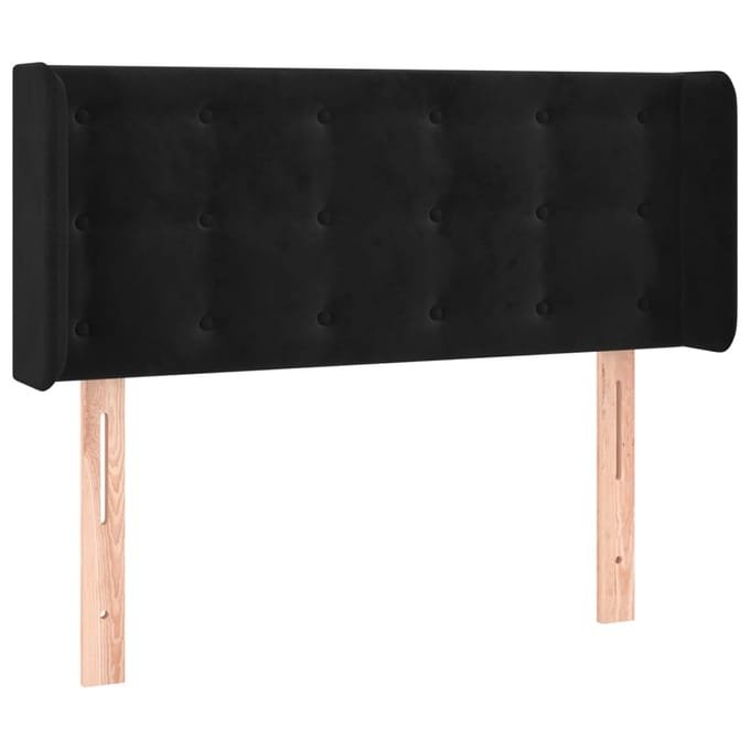 vidaXL - Hoofdbord - LED - 93x16x78/88 - cm - fluweel - zwart