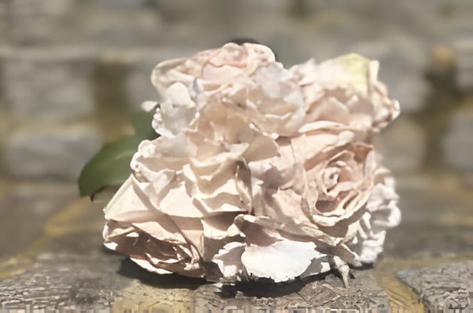 Boeket antiek witte rozen en hortensia's Buitengewoon de Boet
