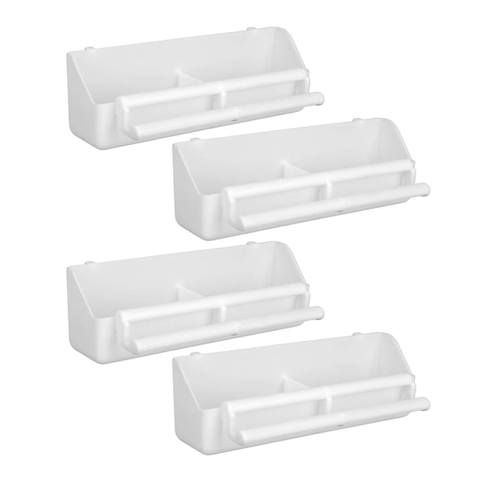 4pcs Mangeoire Perroquets Animal de Compagnie Oiseau Suspendu Nourriture Eau Bol Pigeons Support Cage Outils d'Alimentation white