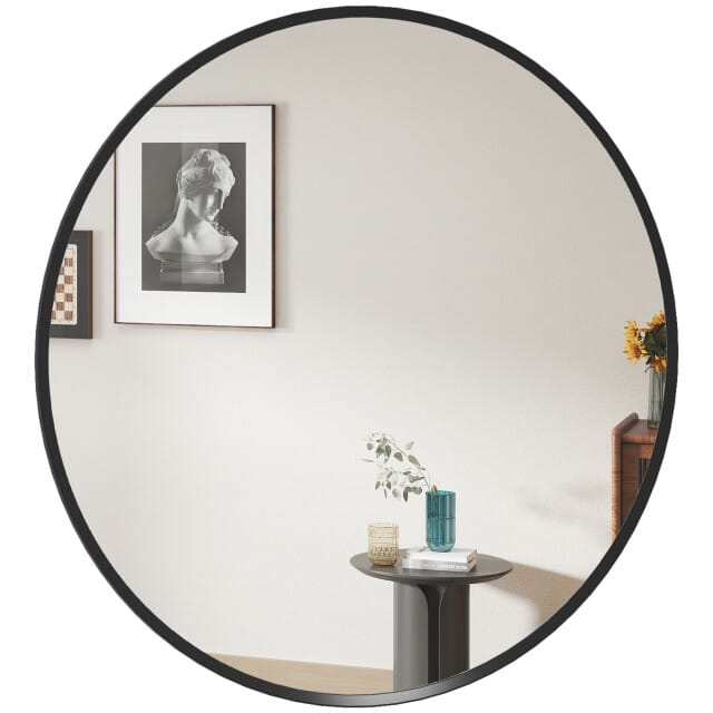 4goodz Ronde Spiegel 61 cm met Aluminium Frame - Zwart