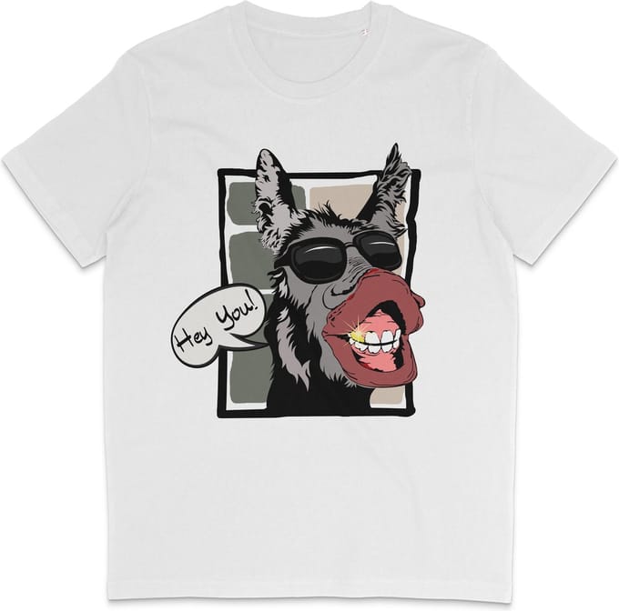 T Shirt Heren - Grappige Ezel - Wit - Maat S