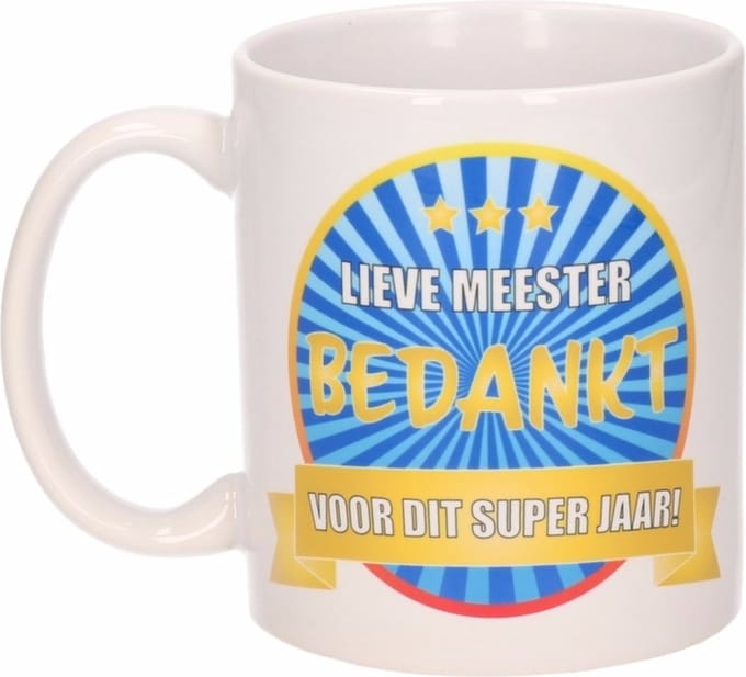 Lieve meester bedankt mok / beker 300 ml