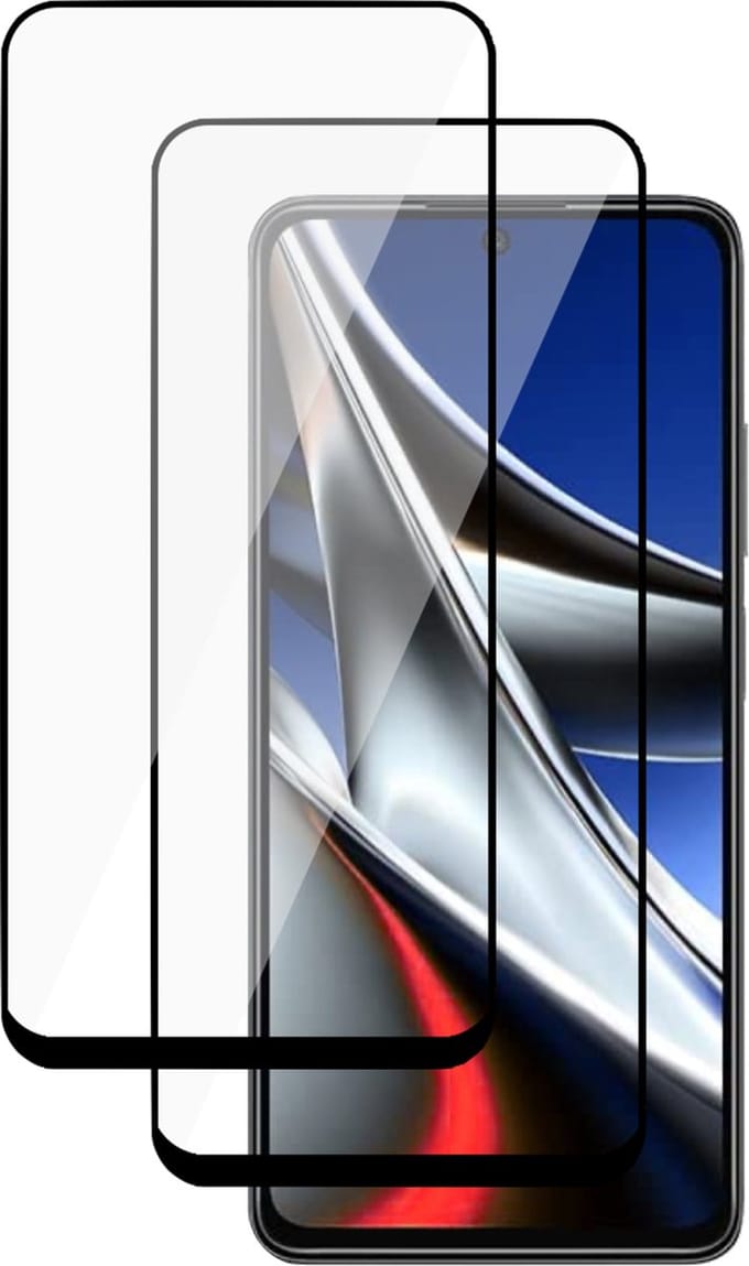 Screenprotector geschikt voor Xiaomi Poco X4 Pro - Tempered Glass Full Screen Protector - 2 Stuks