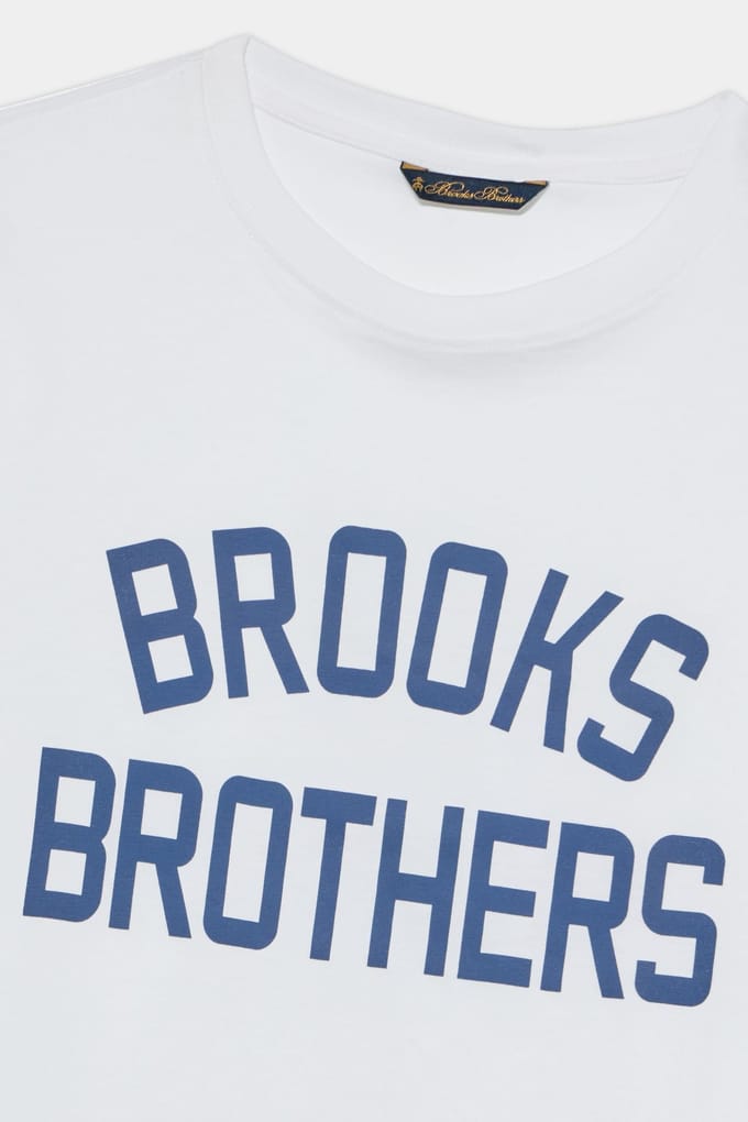 Brooks Brothers T-shirt W/printed Cotton White Größe: L | Hemden Outlet | Damen | Weiß