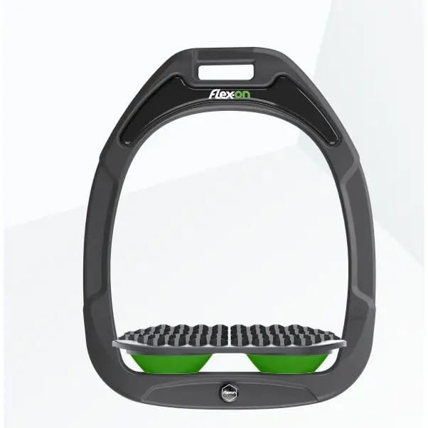 Endurance stijgbeugels Antraciet/Grijs/Groen Flex-On Green Composite