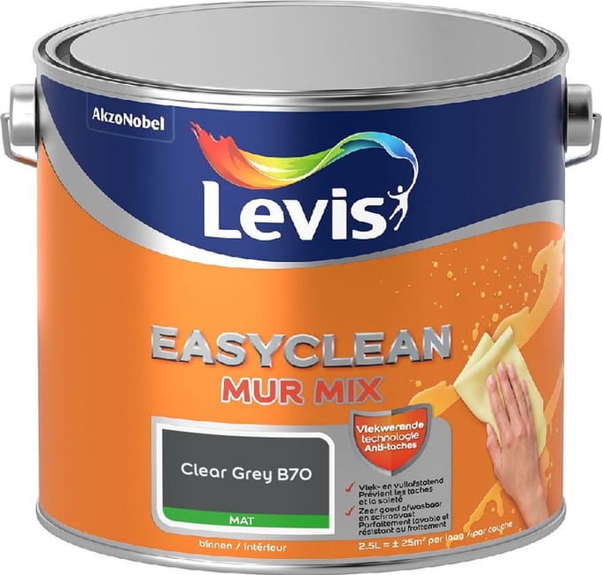 Levis - Easyclean Mur Mat Mix - Clear Grey B70 - Mengverf - 2,5 L