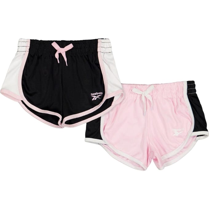 Reebok Meiden hardloopshorts (set van 2) (Pink Lady/Zwart)