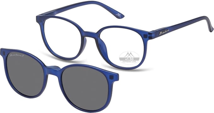 Montana Leesbril MRC2B +2:00 BLAUW inclusief Clip-on zonnebril