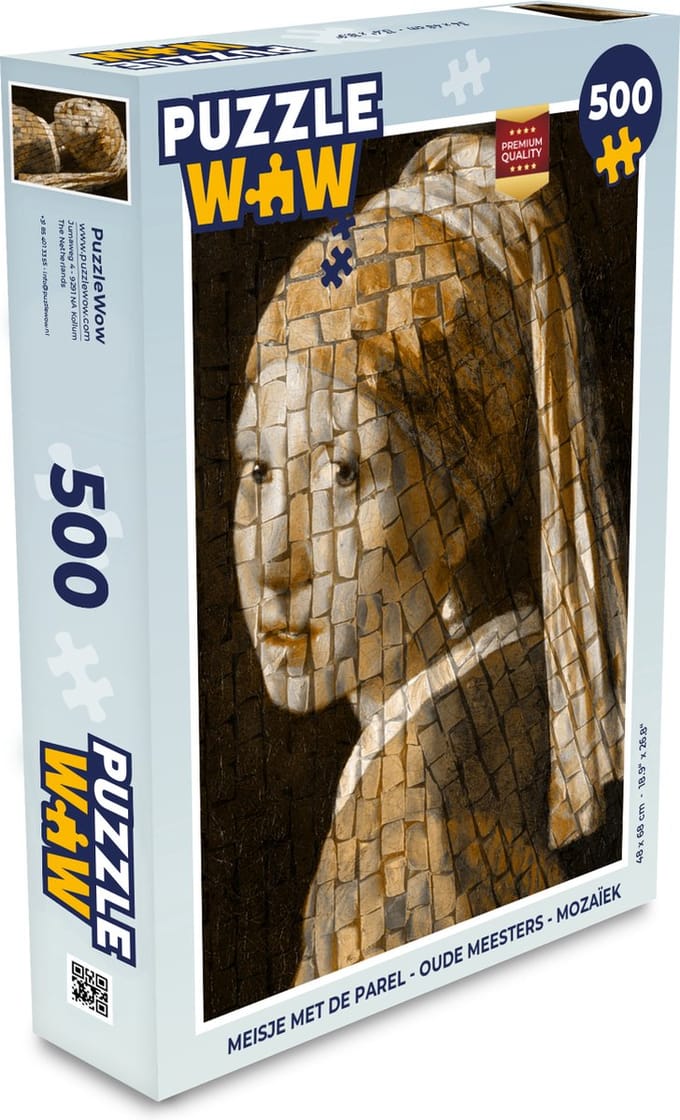 Puzzel Meisje met de parel - Oude meesters - Mozaïek - Legpuzzel - Puzzel 500 stukjes