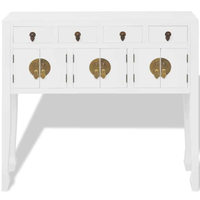 vidaXL - Dressoir - Chinese - stijl - massief - hout - wit