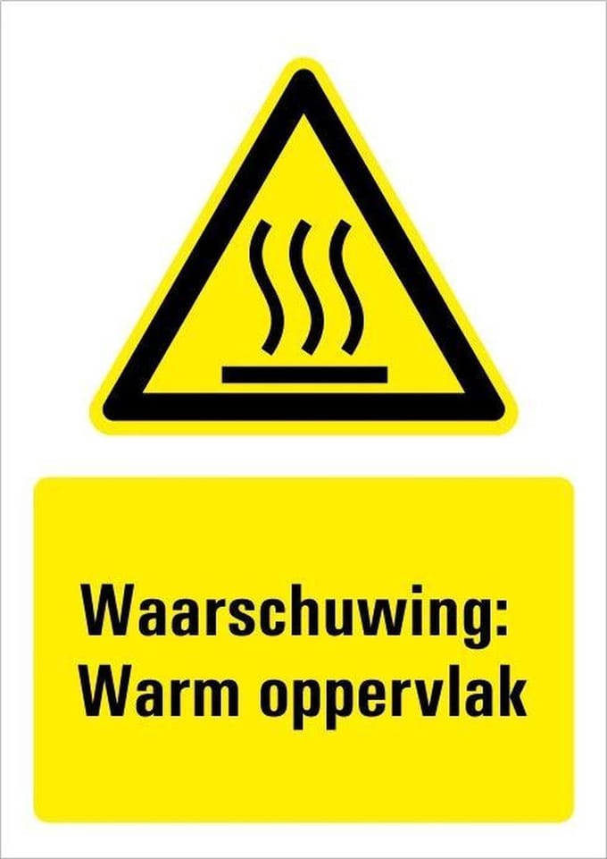 Waarschuwing voor automatisch startende machine bord met tekst 210 x 297 mm
