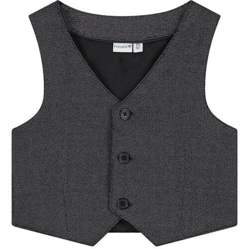Prénatal peuter gilet Grey Melee Dark 74/80 heren