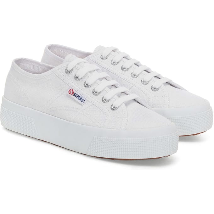 Superga Unisex 2740 Lace Up Platforms voor volwassenen (Wit)