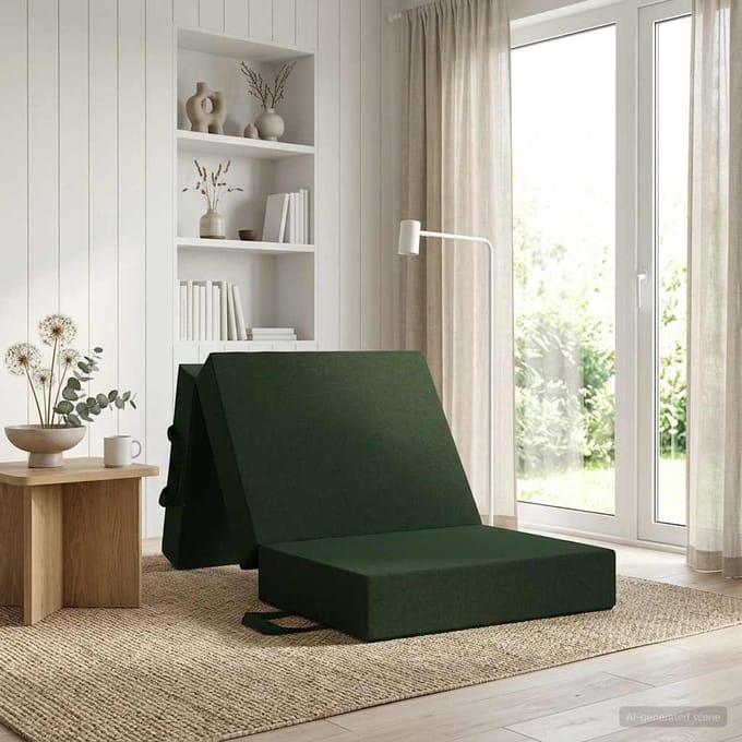 vidaXL - Vouwbare - Sofa - Bed - 75 - x - 63 - x - 45 - cm - Donkergroen