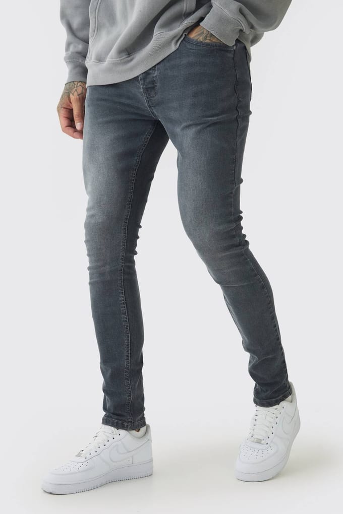 Tall Super Skinny Stretch Jeans | Mid Grey | Size 54