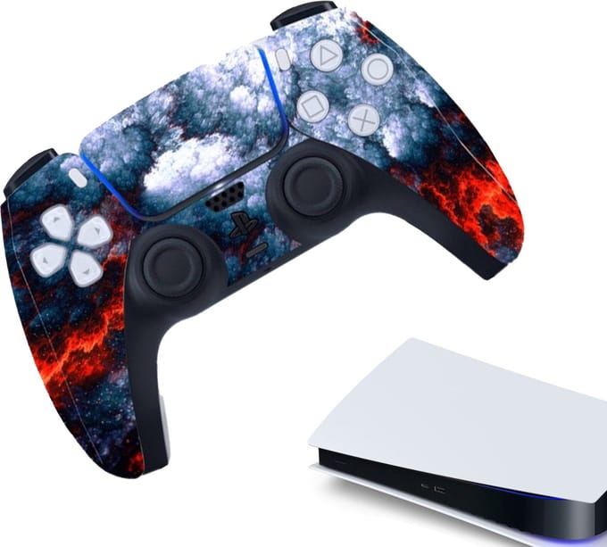 Gadgetpoint - Controller Stickers voor PS5, PlayStation 5 - Performance Gaming Skin - Bescherming Accessoires - Lava