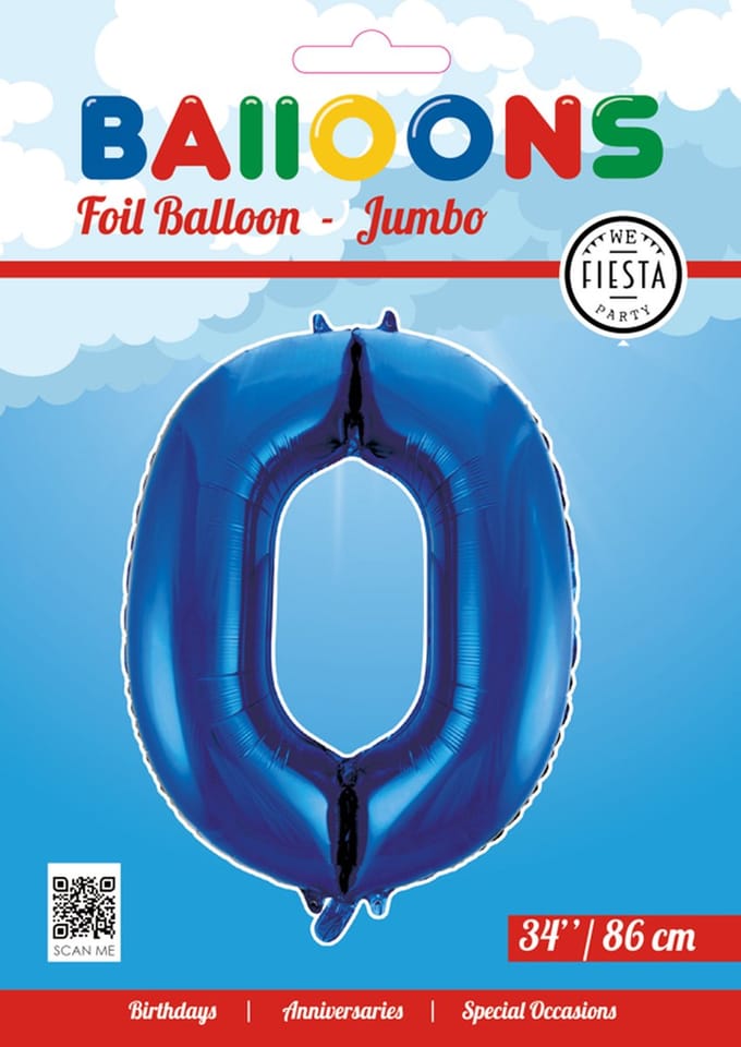 Folieballon 34" nmr. 0 - Blauw