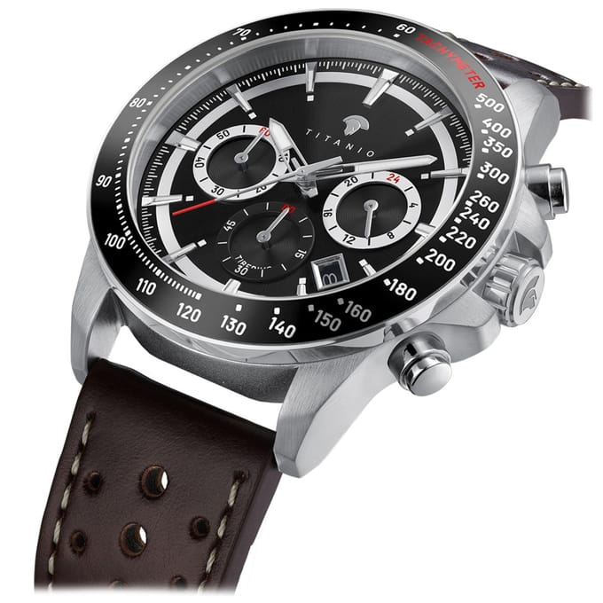 Titanio - Heren Horloge Tiberius - Bruin