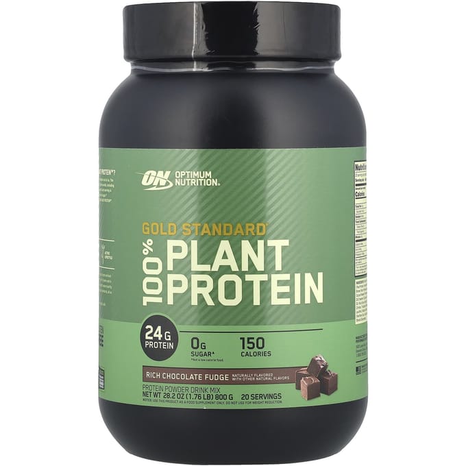 Gold Standard 100% Plantaardig Eiwit, Rijke Chocolade Fudge, 800G (1,76 pond)