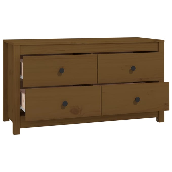 vidaXL - Dressoir - 100x40x54 - cm - massief - grenenhout - honingbruin