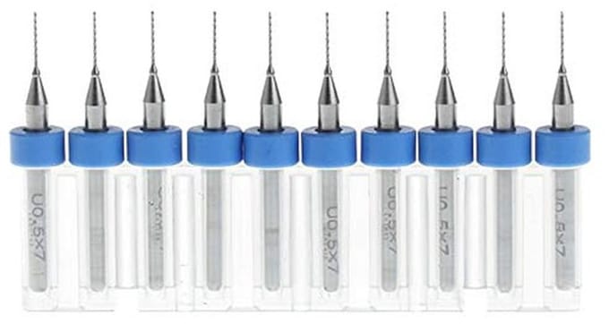 Dailygoods- PCB Boor 10 Stuks - Micro Boortjes - Tungsten Carbide - 0.7mm Snijdiameter - Schacht Diameter 3.17mm - Schokbestendig - Microboor