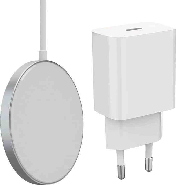 Draadloze lader geschikt voor MagSafe - oplader - draadloos - snellader - met usb C adapter 20w - 1m - wit